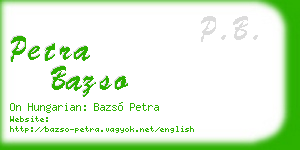 petra bazso business card
